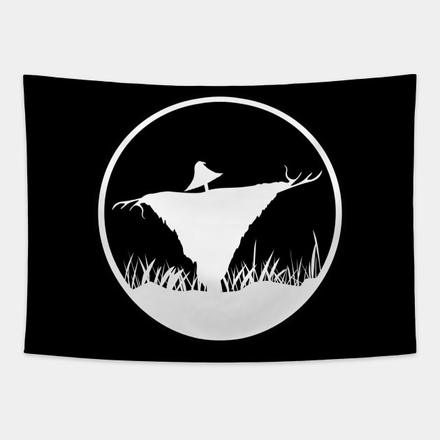 Scarecrow Silhouette Inverted Tapestry by Allan Vargas