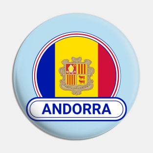 Andorra Country Badge - Andorra Flag Pin