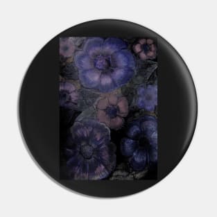 MIDNIGHT BLUE EXOTIC FLORAL BLOOM ART POSTER DECO PRINT TROPICAL VINTAGE DESIGN Pin
