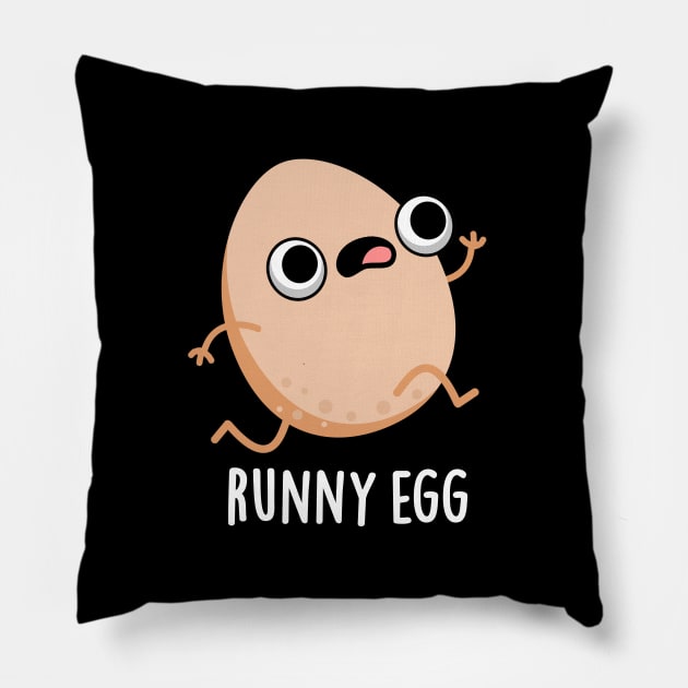 Runny Egg Cute Food Pun Pillow by punnybone