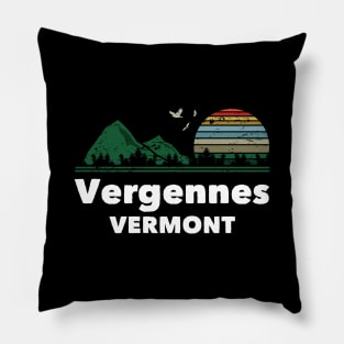 Mountain Sunset Flying Birds Outdoor Vergennes Vermont Pillow