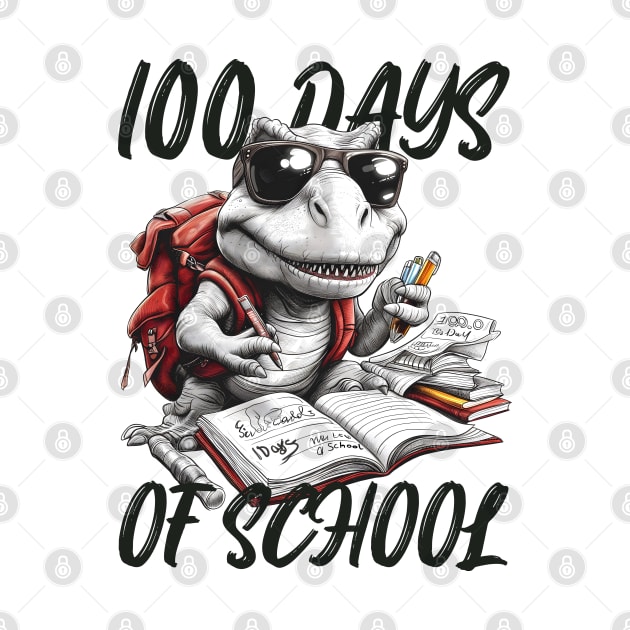 100 days of school T-Rex With Glasses by Hobbybox