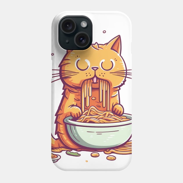 cat eating spaghetti meme Phone Case by adigitaldreamer