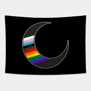 Trans Inclusive Pride Crescent Moon Tapestry