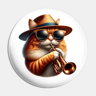 trumpet cat - jazz meow cat Pin