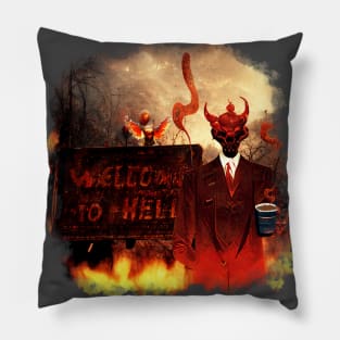 Welcome to hell! Artists welcome. Pillow