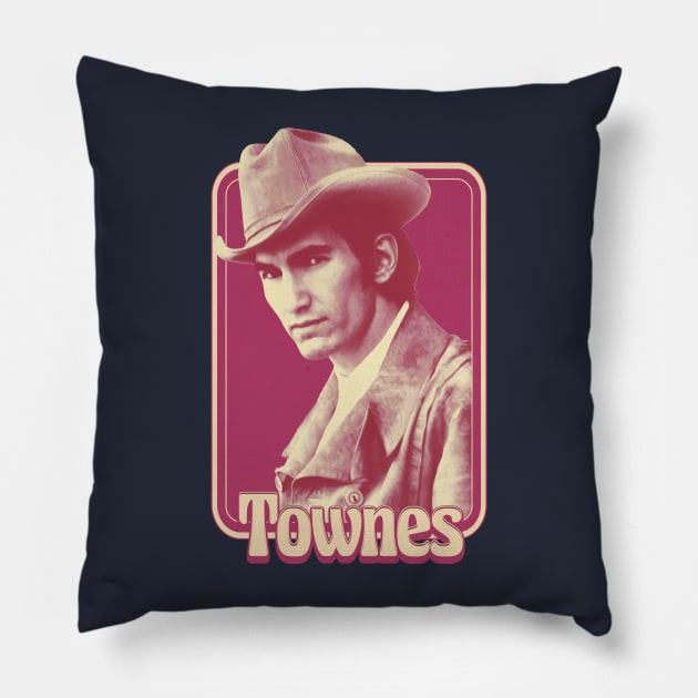 Townes Van Zandt RETRO Pillow by Pitchin' Woo Design Co.