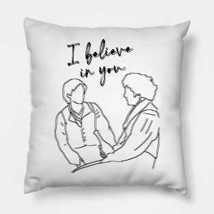 Enjoltaire I Believe In You (Black Lines) Pillow