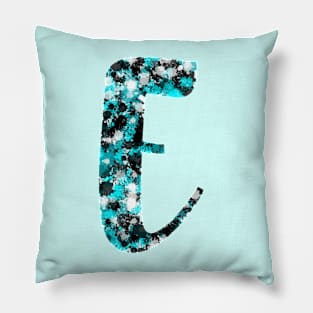 Paint Splash Letter E Pillow