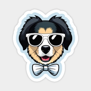 Cute dog with glasses and bow Magnet