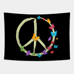 Butterfly Peace Symbol Tapestry
