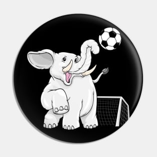 Funny elephant is playing soccer Pin