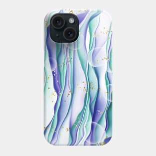 Purple Green White Gold Fantasy Wave Pattern Phone Case