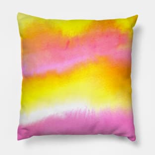 Yellow and Pink Watercolor Blend Pillow