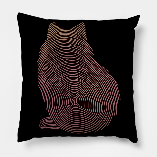 CatFingerprintLines. Pillow by TAVANDA