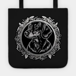 Cute Black and white Dachshund Tote