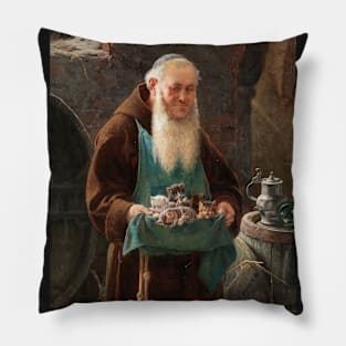 A New Addition to the Monastery by Adolf Humborg Pillow