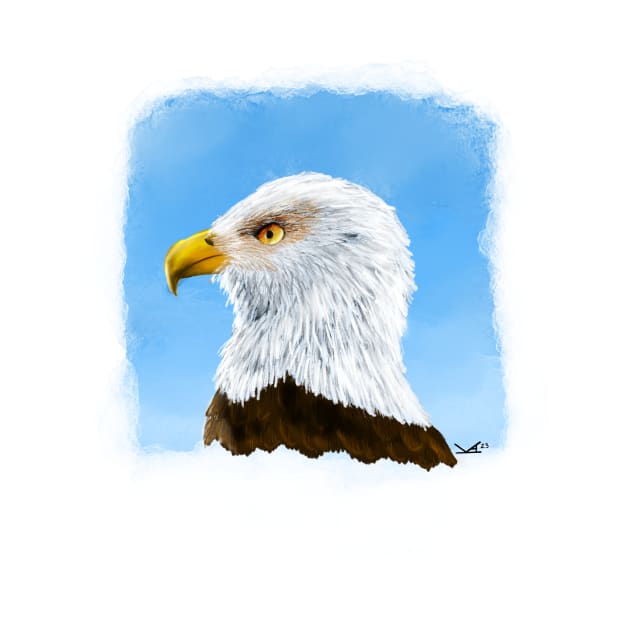 Bald Eagle Head in Profile by FernheartDesign