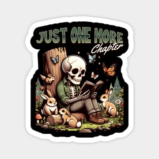 Just One More Chapter Skeleton Reading Magnet