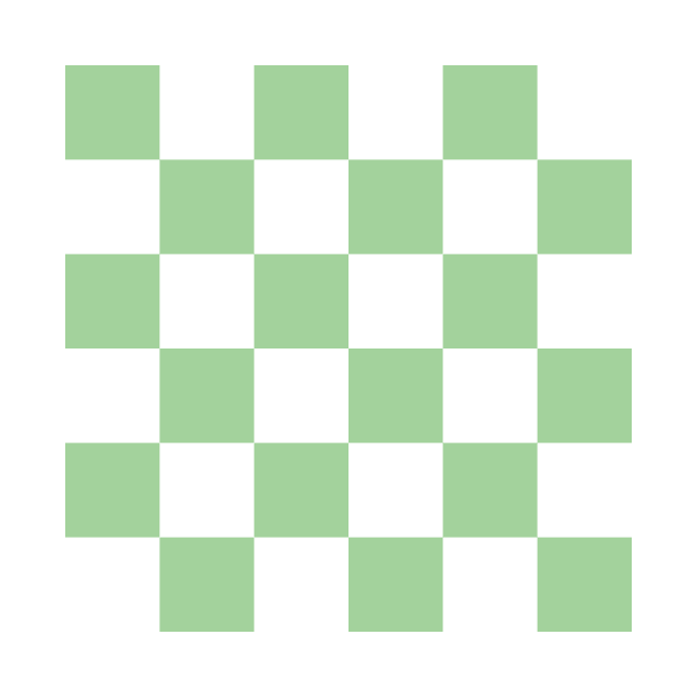 Mid green and white checkerboard print by bettyretro