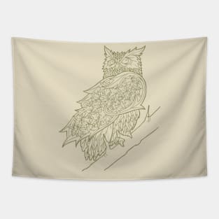 Floral Owl (green) Tapestry