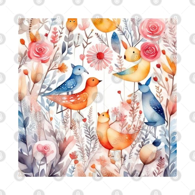 Flowers birds animals colorful floral gift ideas by WeLoveAnimals