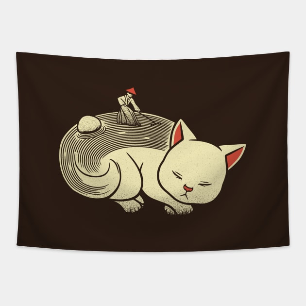 Zen Cat Zen Garden by Tobe Fonseca Tapestry by Tobe_Fonseca