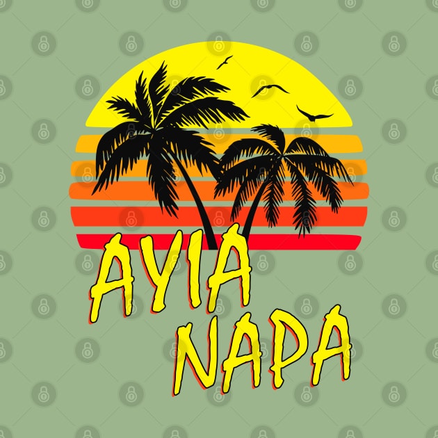 Ayia Napa Cyprus Retro Sunset by Nerd_art