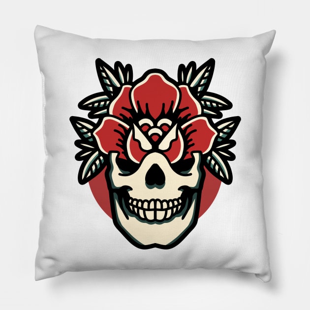 skull rose Pillow by donipacoceng