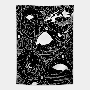 The mountains in circles Tapestry