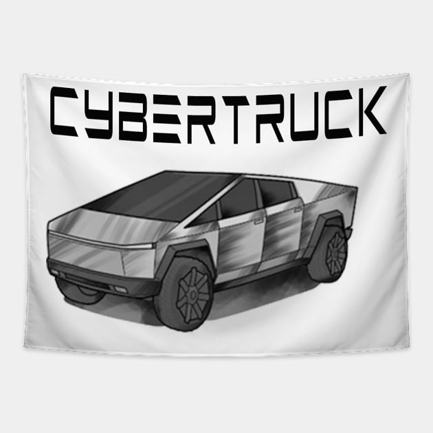 CYBERTRUCK T-SHIRT Tapestry by APOCALYPTIK