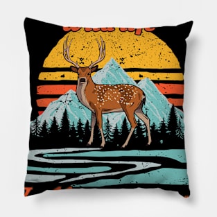 Deer Yellowstone National Park Adventure Wild Life Pillow