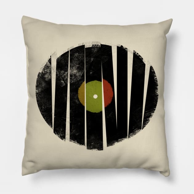 Broken Vinyl Records Vintage Retro Music DJ Pillow by ddtk