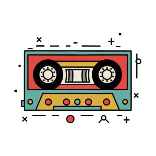 Retro Audio Cassette Tape Illustration T-Shirt