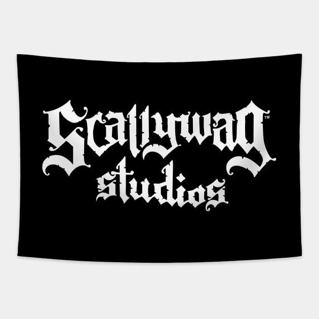 Scallywag Studios Logo (white) Tapestry by scallywag