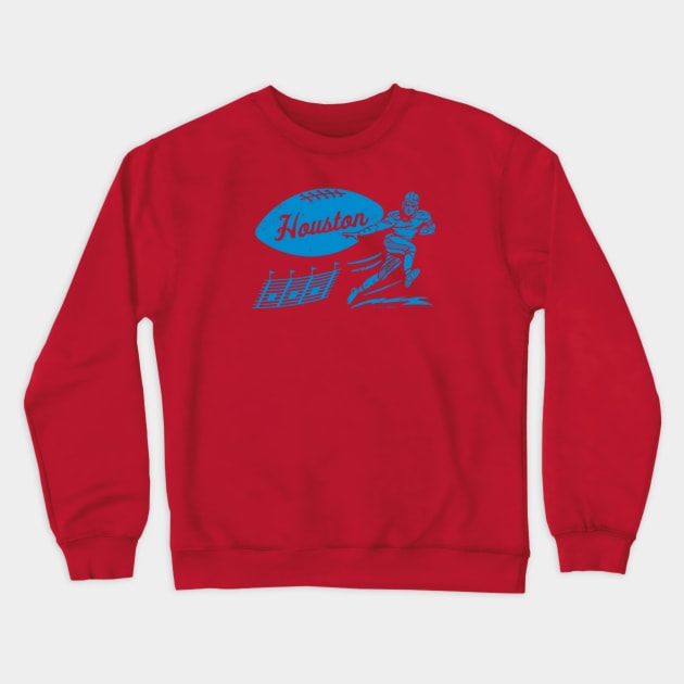 deadmansupplyco Vintage Football - Houston Oilers (Blue Houston Wordmark) Crewneck Sweatshirt