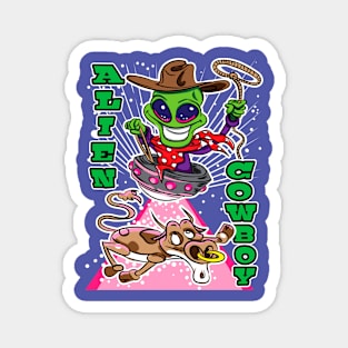 Alien Cowboy Alien Abduction Cow Magnet