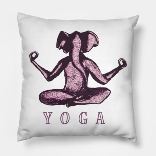 Yoga Pink Elephant Pillow