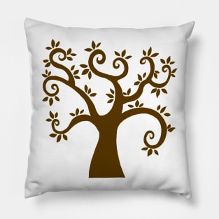 Brown abstract tree design Pillow