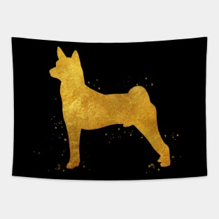 Basenji dog golden art Tapestry