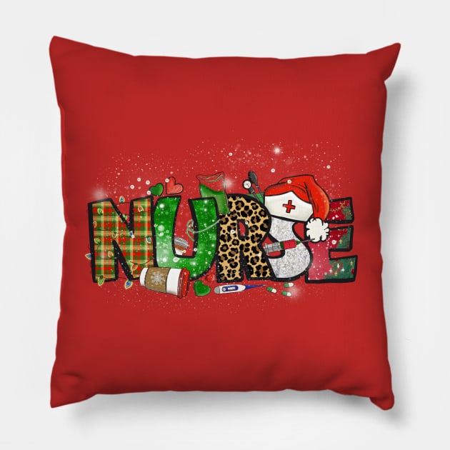 Nurse Christmas Design Pillow by Sheila’s Studio