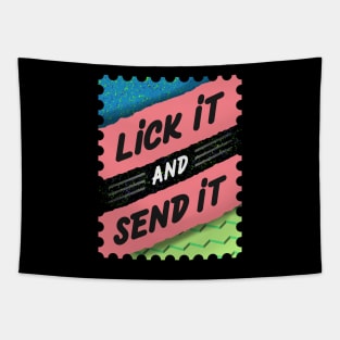 Lick It And Send It F1 Stamp Design Tapestry