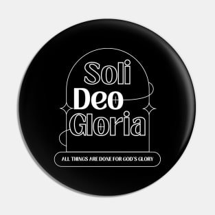 Soli Deo Gloria Modern Design in Dark Theme Pin