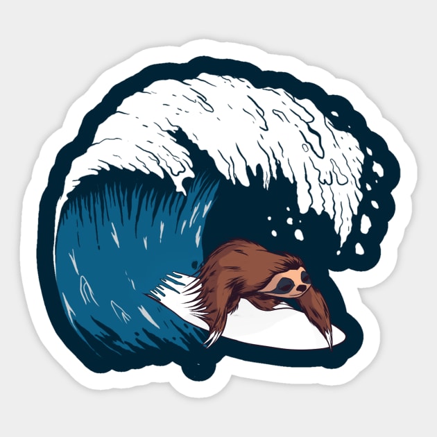 Surfer Sloth Sticker