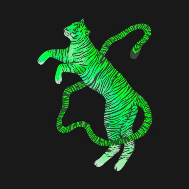 Green acid tiger by deadblackpony