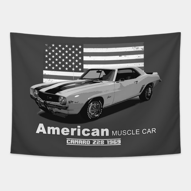 Camaro Z28 American Muscle Car 60s 70s Old is Gold Tapestry by Jose Luiz Filho