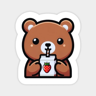 Cute Bear with Juice Box Magnet