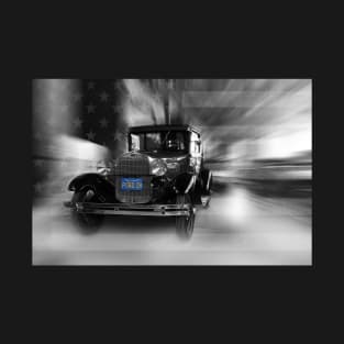 1928 Ford Model A, black and white T-Shirt