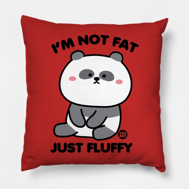 fluffy panda Pillow by toddgoldmanart