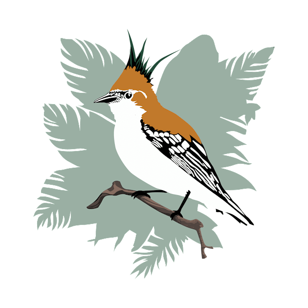 White Collared Monarch bird Design by PasifikTee